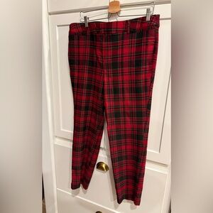 Lane Bryant size 14 Red and Black Plaid Dress Pants elastic waist